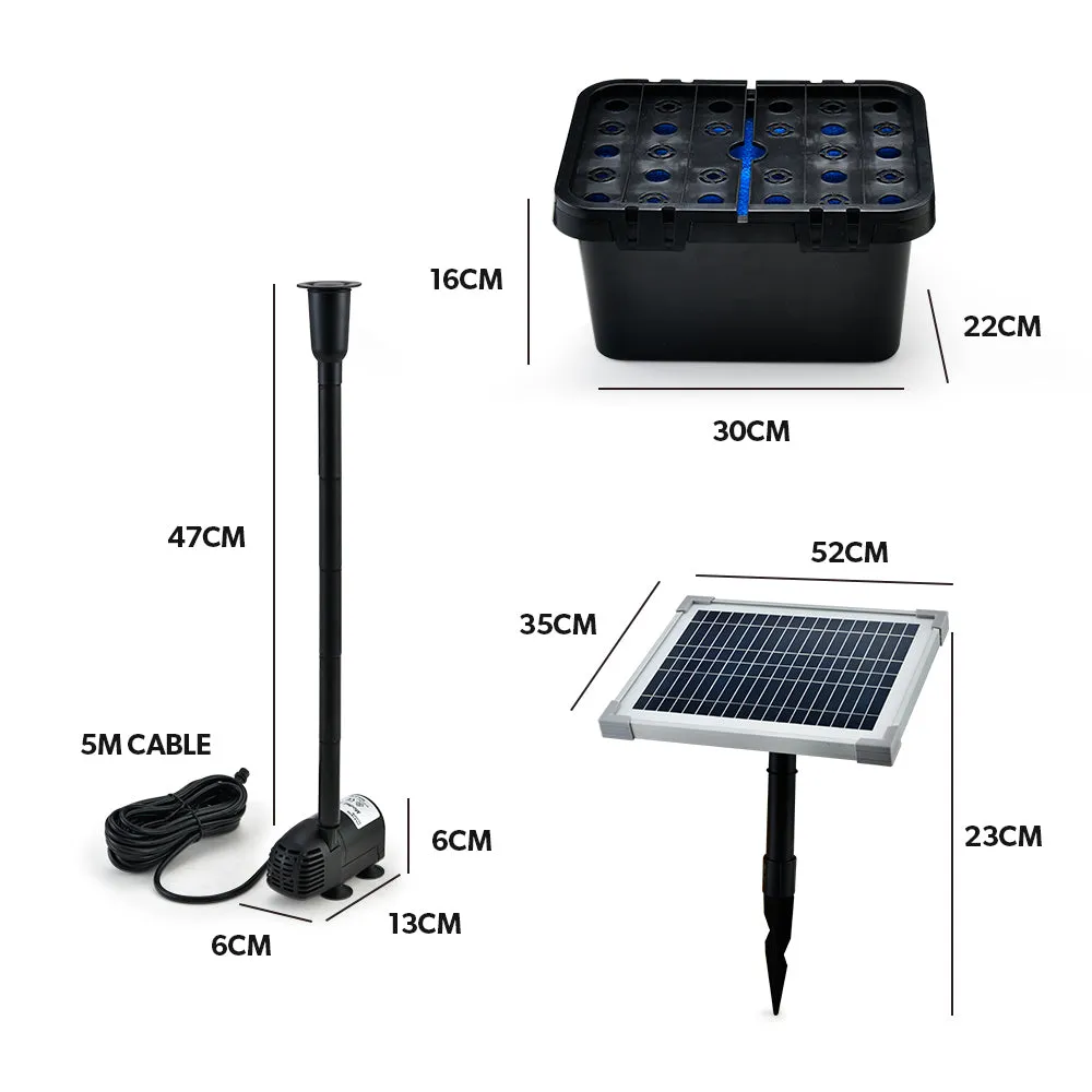 20W Solar Fountain Pump with Eco Filter for Garden Ponds