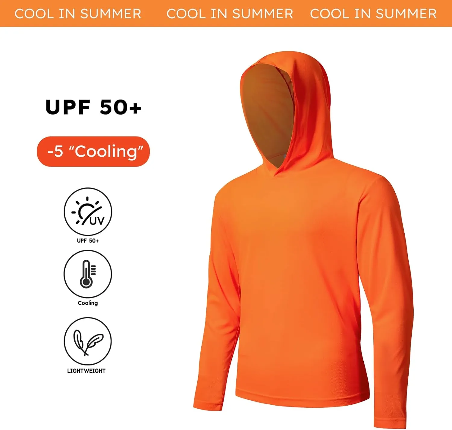 3 Pack Men's UPF 50  Sun Protection Hoodie Shirts Long Sleeve Shirts Quick Dry Lightweight for Running Workout Hiking Fishing