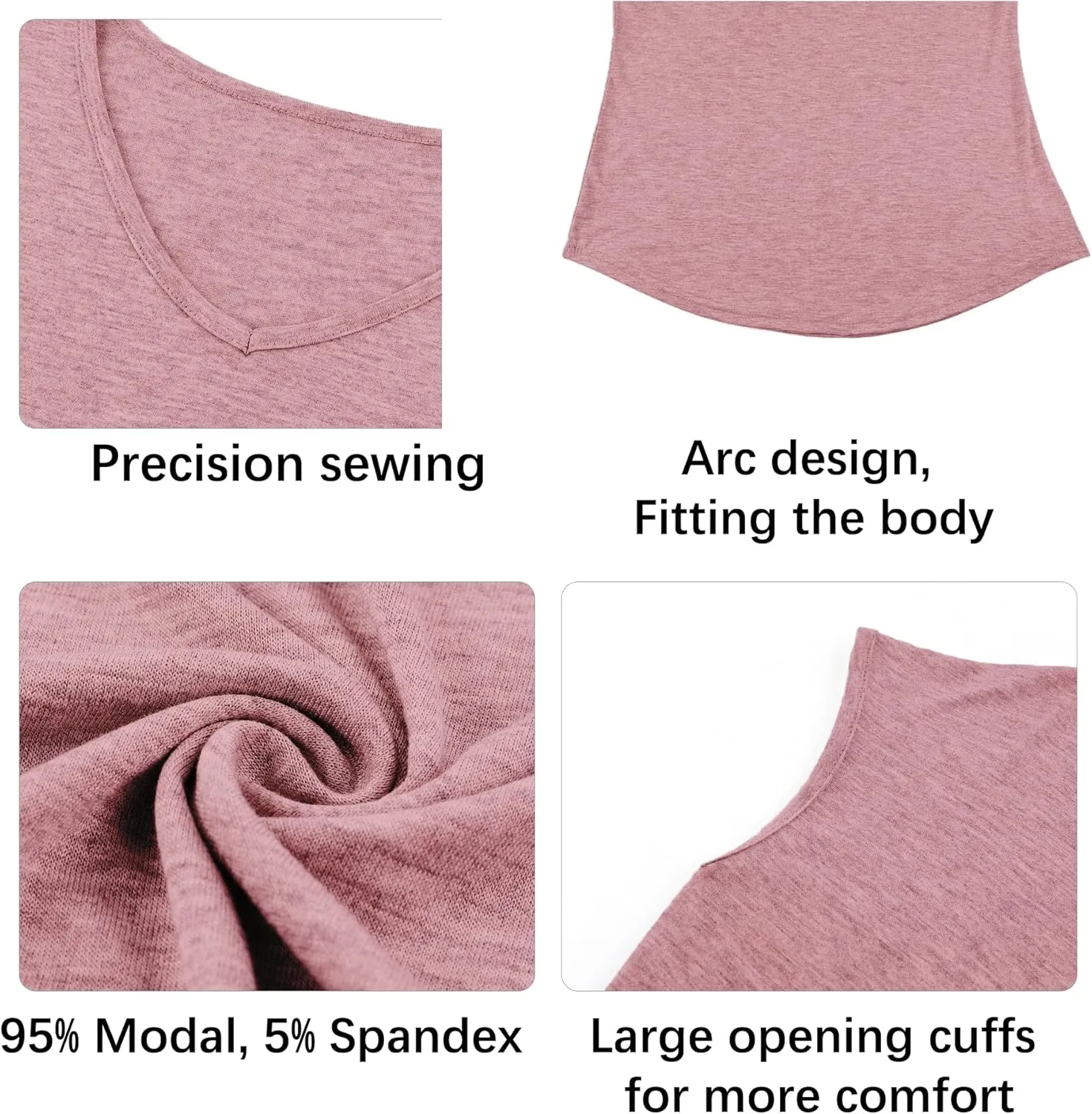 3PCS Womens Vneck Tshirts, Soft Womens T Shirts, Modal Spring Tops for Women2024