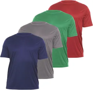 4-Pack Workout Shirts for Men, Dri Fit Shirts for Men, Moisture Wicking Shirts for Men, Gym Clothes for Men