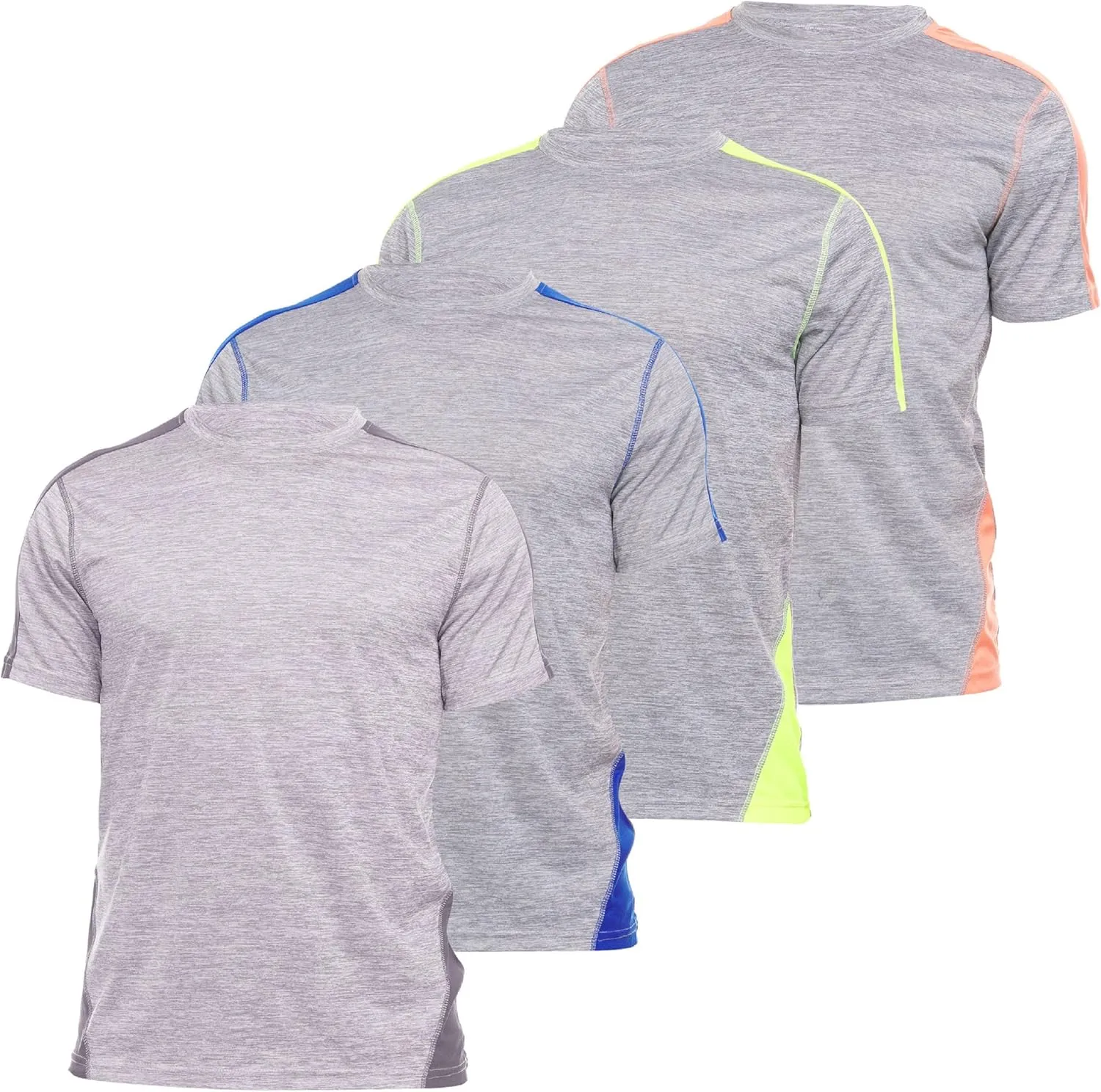 4-Pack Workout Shirts for Men, Dri Fit Shirts for Men, Moisture Wicking Shirts for Men, Gym Clothes for Men