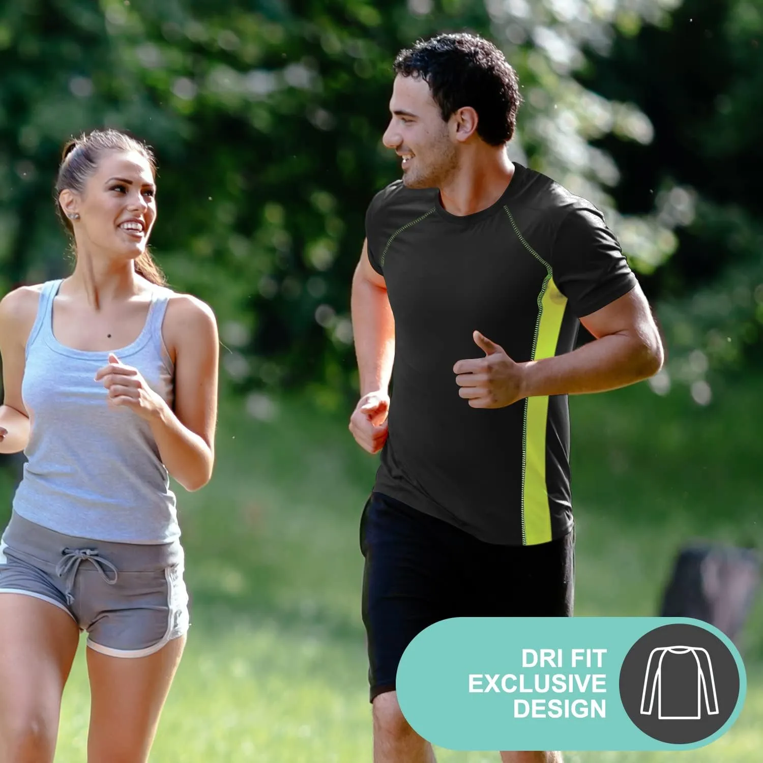 4-Pack Workout Shirts for Men, Dri Fit Shirts for Men, Moisture Wicking Shirts for Men, Gym Clothes for Men