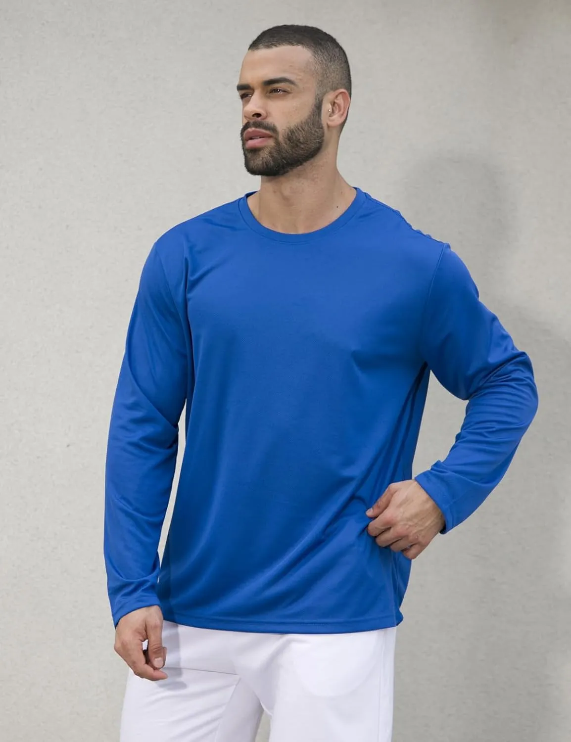 5 Pack Men's Long Sleeve Shirts Athletic Shirts Lightweight for Running Workout Sun Protection Summer Tee Shirts