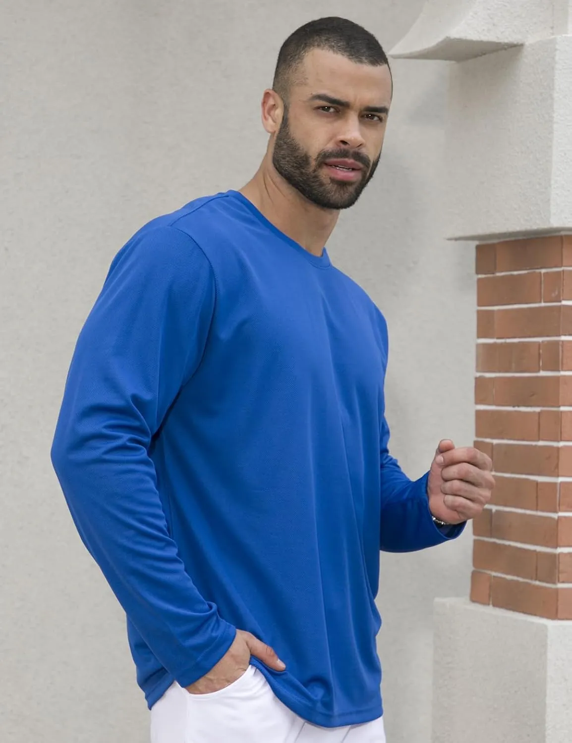 5 Pack Men's Long Sleeve Shirts Athletic Shirts Lightweight for Running Workout Sun Protection Summer Tee Shirts
