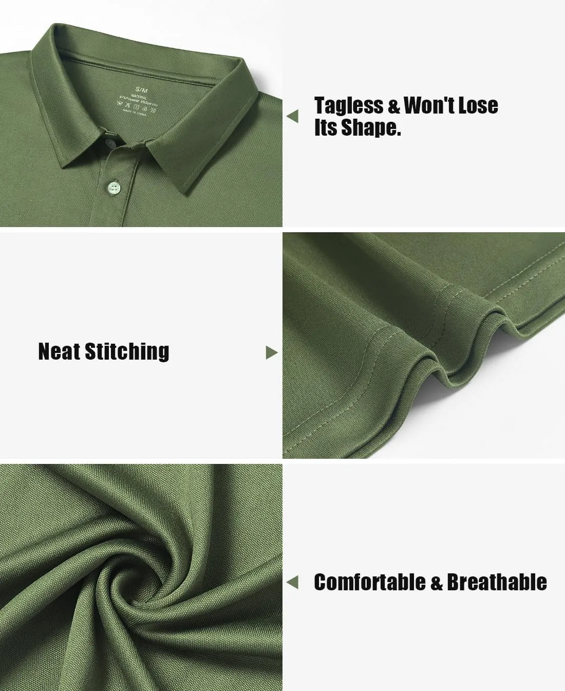 5 Pack Polo Shirts for Men Dry Fit Short Sleeve Golf T-Shirt Moisture Wicking Collared Casual Work Tops