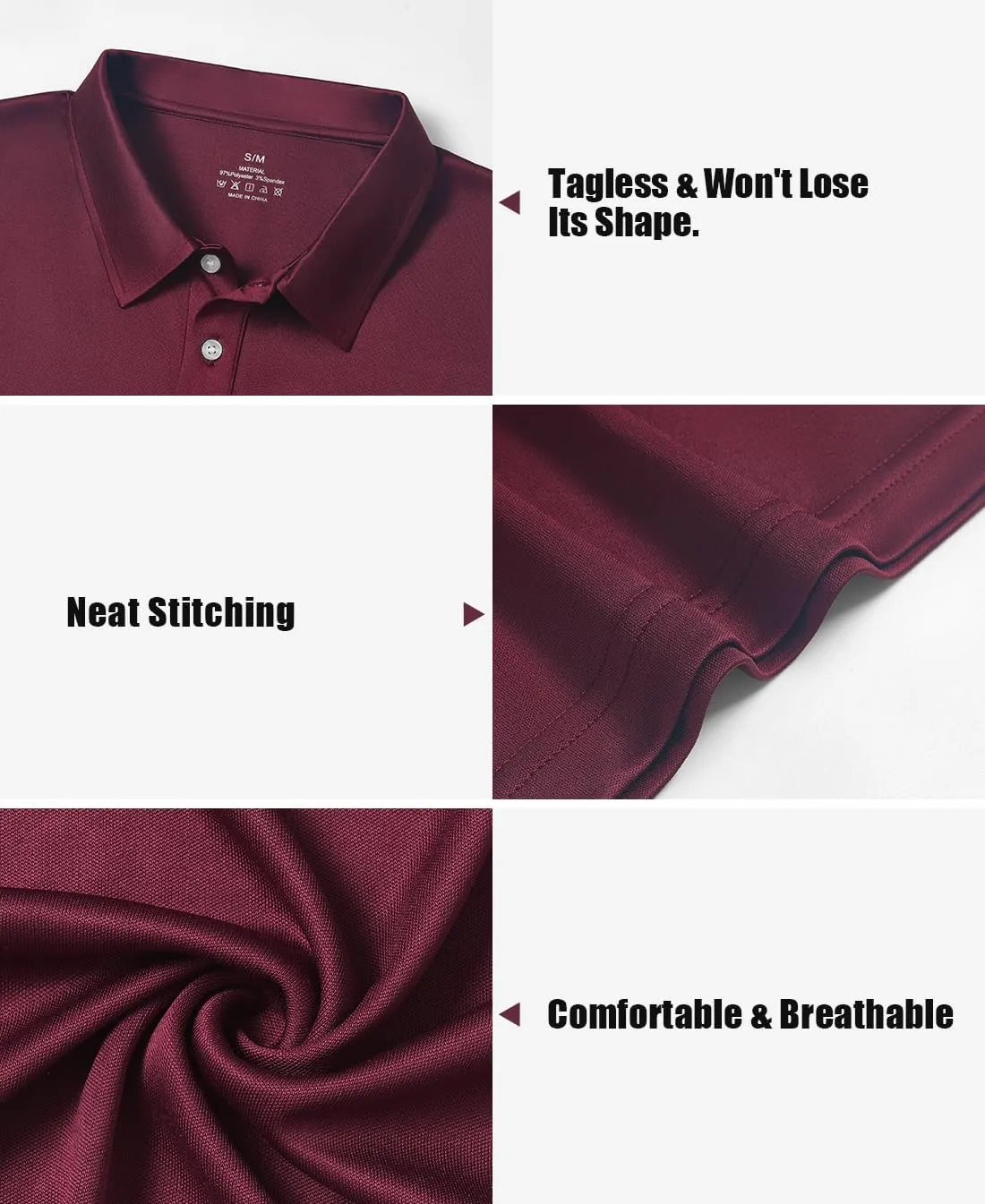 5 Pack Polo Shirts for Men Dry Fit Short Sleeve Golf T-Shirt Moisture Wicking Collared Casual Work Tops