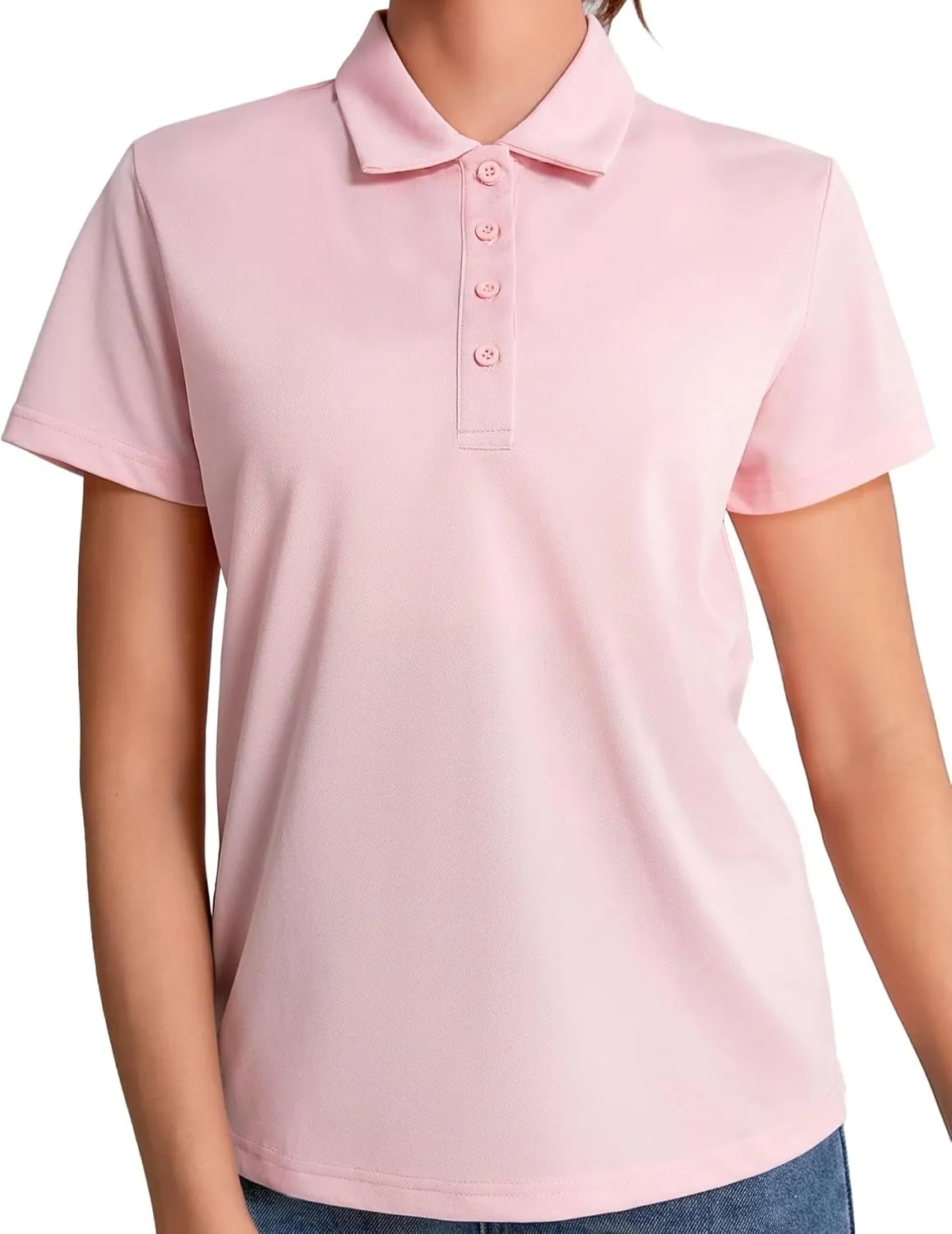 5 Pack Women's Polo Shirts Athletic Golf Tennis Shirts Short Sleeve 4 Buttons Moisture Wicking Casual Work Tops
