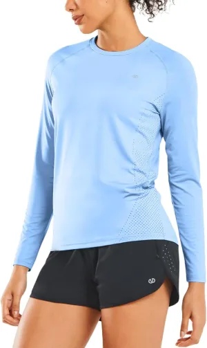 ALLZERO Rash Guard for Women UPF 50  Long Sleeve Sun Shirts Quick Dry SPF Shirts for Workout Hiking Fishing