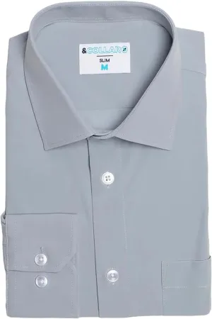 &COLLAR Slim Fit/Athletic Fit Long Sleeve Performance Men's Dress Shirt