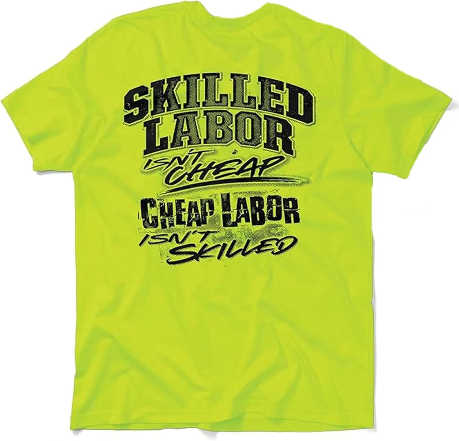 Armed American Supply Hi Vis, Hi Viz Skilled Labor Cotton/Poly Blend Half-Sleeve Safety T-Shirt, Safety Yellow