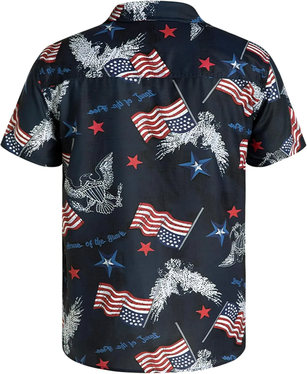 Arvilhill Men American Flag Button Shirt 4th of July Short Sleeve Shirts (S-3XL)