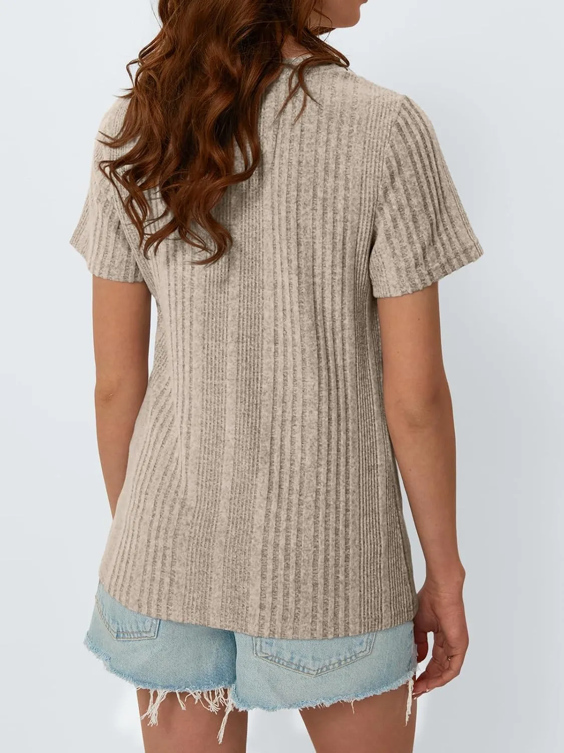 AUTOMET Short Sleeve Shirts for Women Summer Dressy Tops 2025 Trendy Crewneck Textured Top Casual T-Shirts Work Outfits