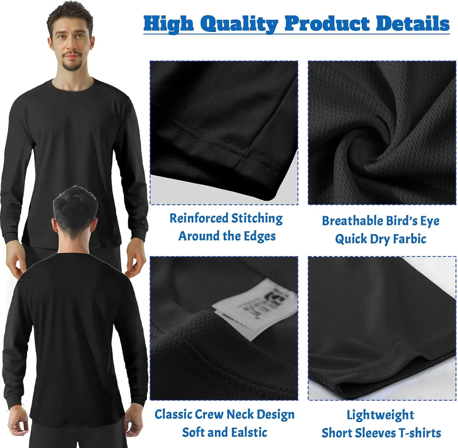 BeautyWill Custom Logo Mens T-Shirts Dry Fit Flourescent Work Shirts Athletic Construction Outdoor Activewear for Men