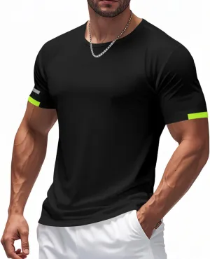 Beeswan Shirts for Men Short Sleeve Lightweight Athletic Running T Shirts Quick Dry Muscle Fit Moisture Wicking Tees