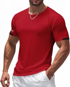 Beeswan Shirts for Men Short Sleeve Lightweight Athletic Running T Shirts Quick Dry Muscle Fit Moisture Wicking Tees