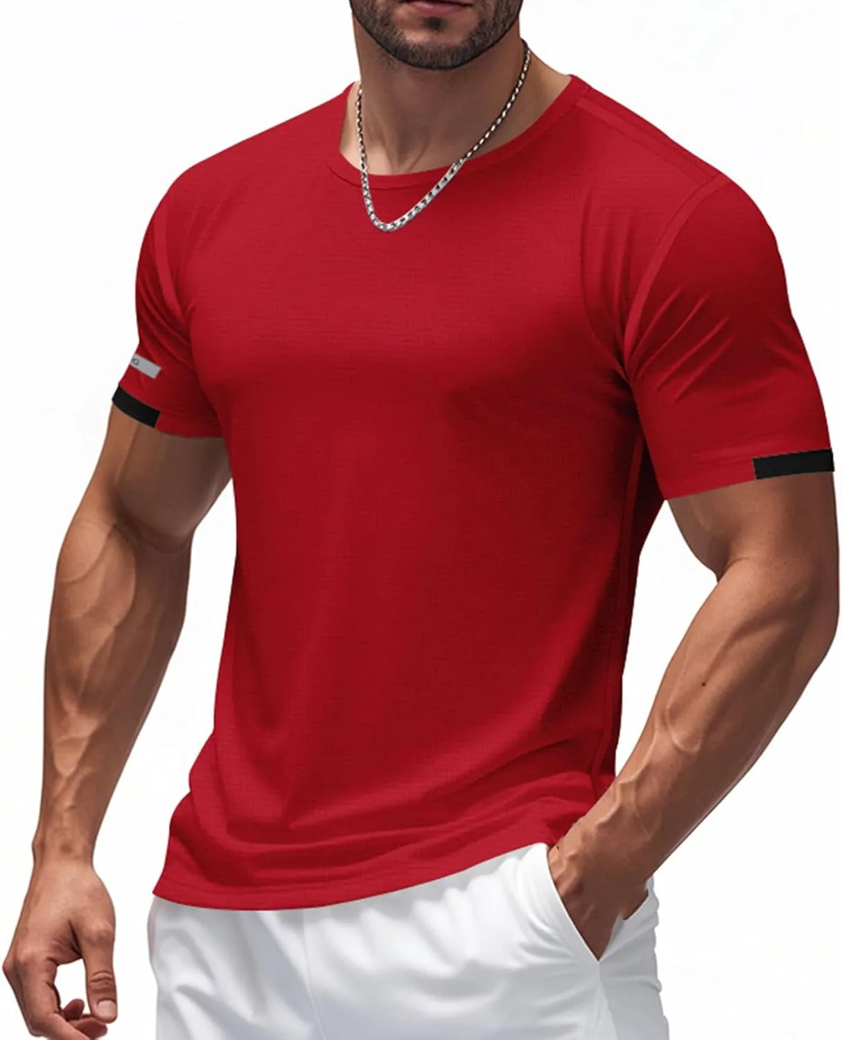 Beeswan Shirts for Men Short Sleeve Lightweight Athletic Running T Shirts Quick Dry Muscle Fit Moisture Wicking Tees