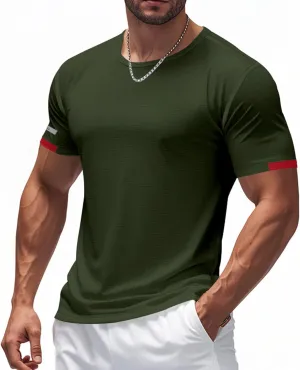 Beeswan Shirts for Men Short Sleeve Lightweight Athletic Running T Shirts Quick Dry Muscle Fit Moisture Wicking Tees