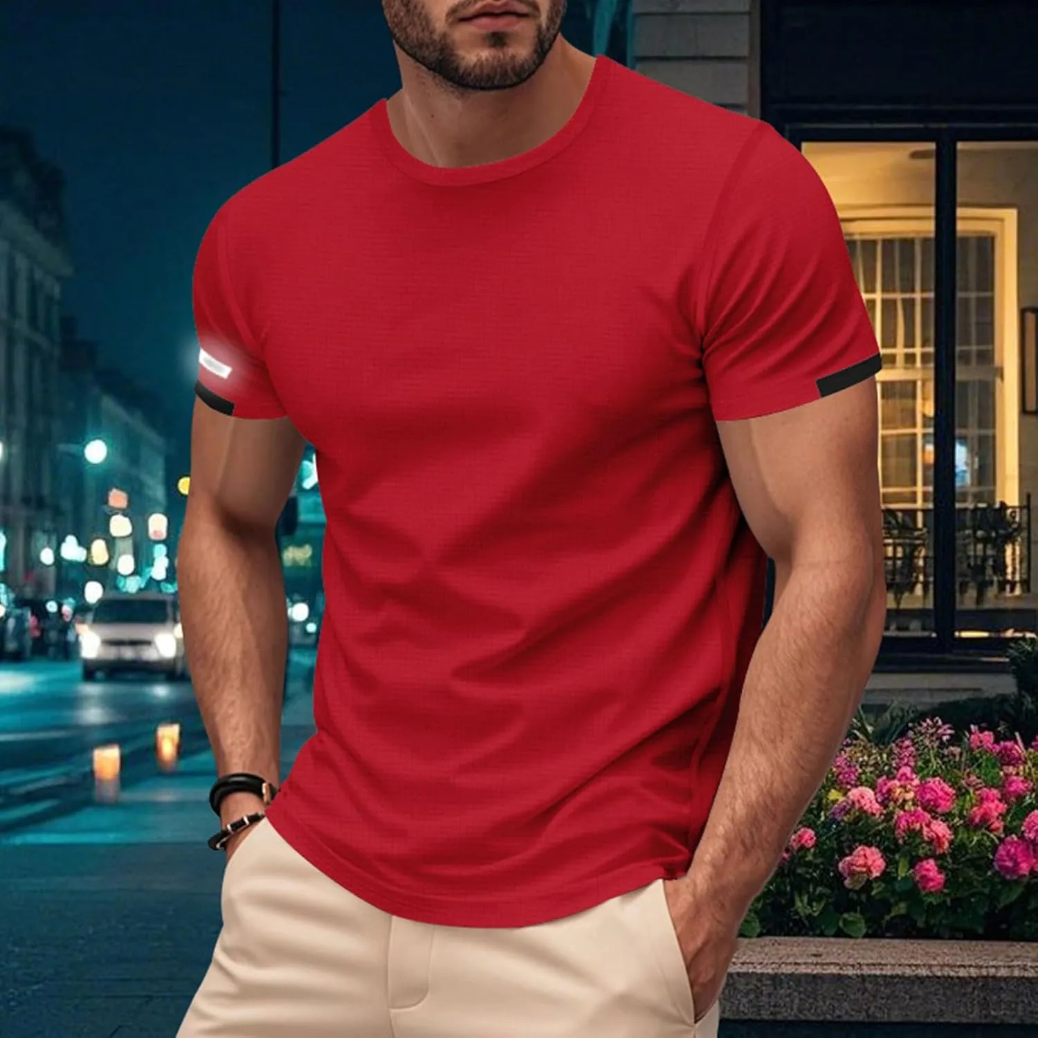 Beeswan Shirts for Men Short Sleeve Lightweight Athletic Running T Shirts Quick Dry Muscle Fit Moisture Wicking Tees