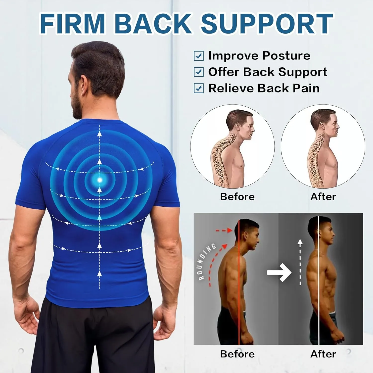 Beotyshow Gynecomastia Compression Shirts Short Sleeve Slimming Body Shaper Shapewear Workout T Shirts Undershirts