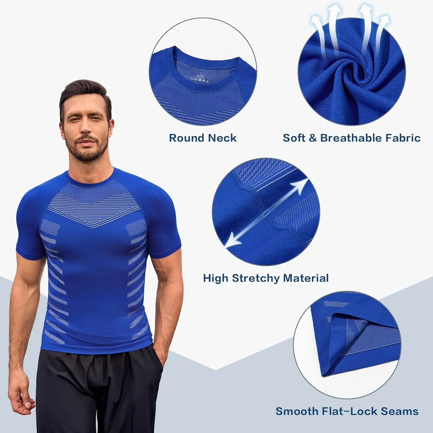 Beotyshow Gynecomastia Compression Shirts Short Sleeve Slimming Body Shaper Shapewear Workout T Shirts Undershirts