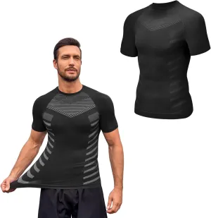 Beotyshow Gynecomastia Compression Shirts Short Sleeve Slimming Body Shaper Shapewear Workout T Shirts Undershirts