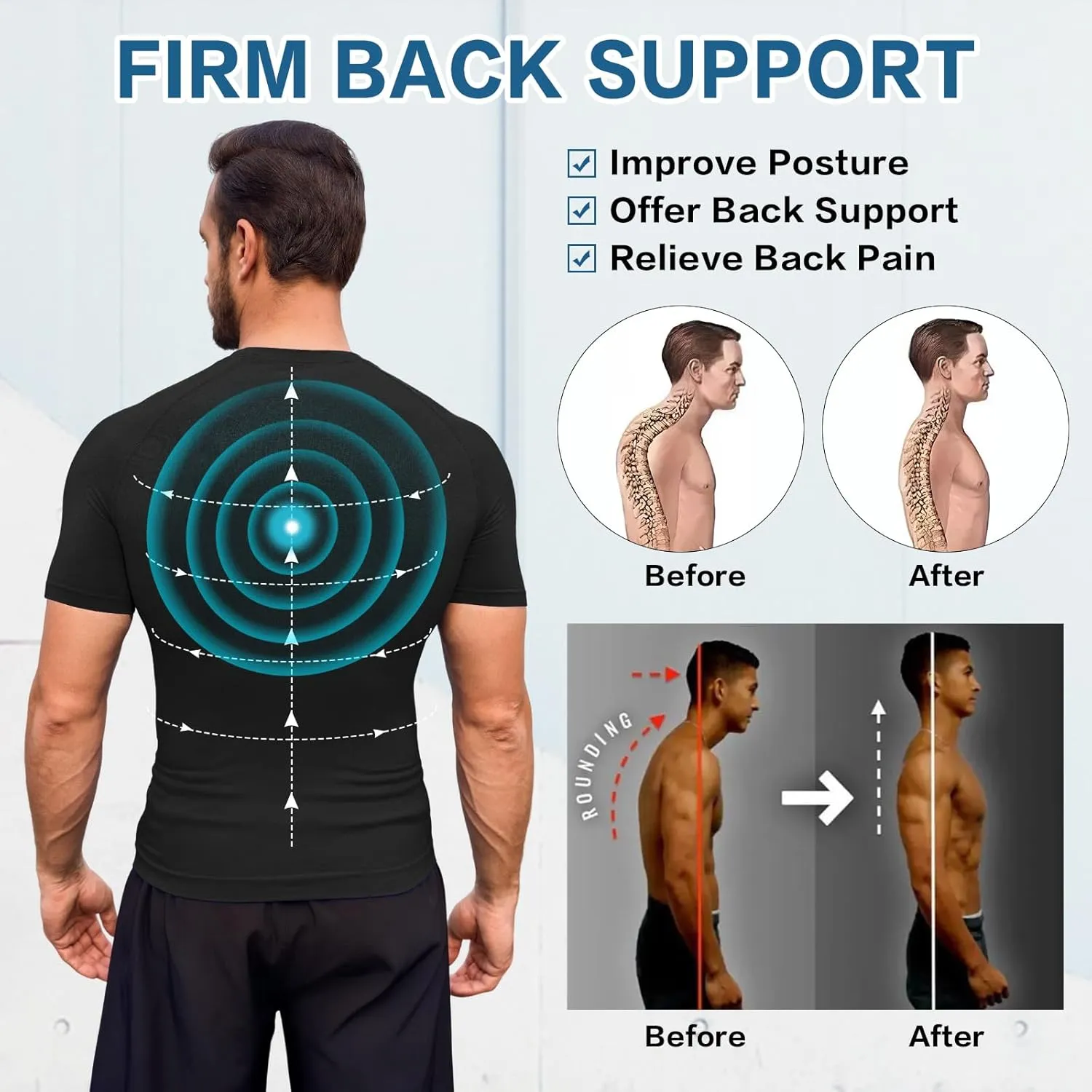 Beotyshow Gynecomastia Compression Shirts Short Sleeve Slimming Body Shaper Shapewear Workout T Shirts Undershirts