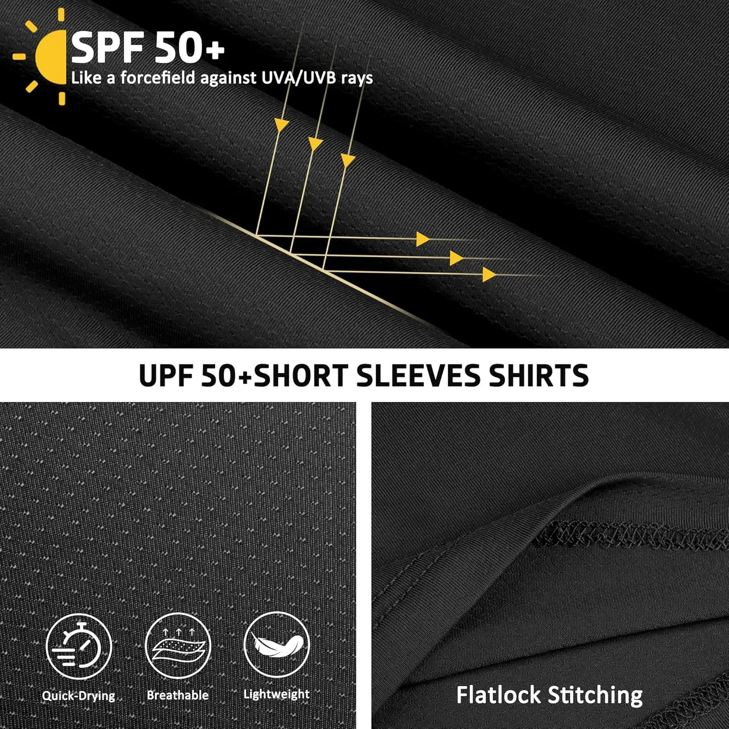 BIG ELEPHANT 4 Pack Boys Athletic Short T-Shirts, UPF 50  Sun Protection Rash Guard Shirts |Quick-Dry,Moisture-Wicking