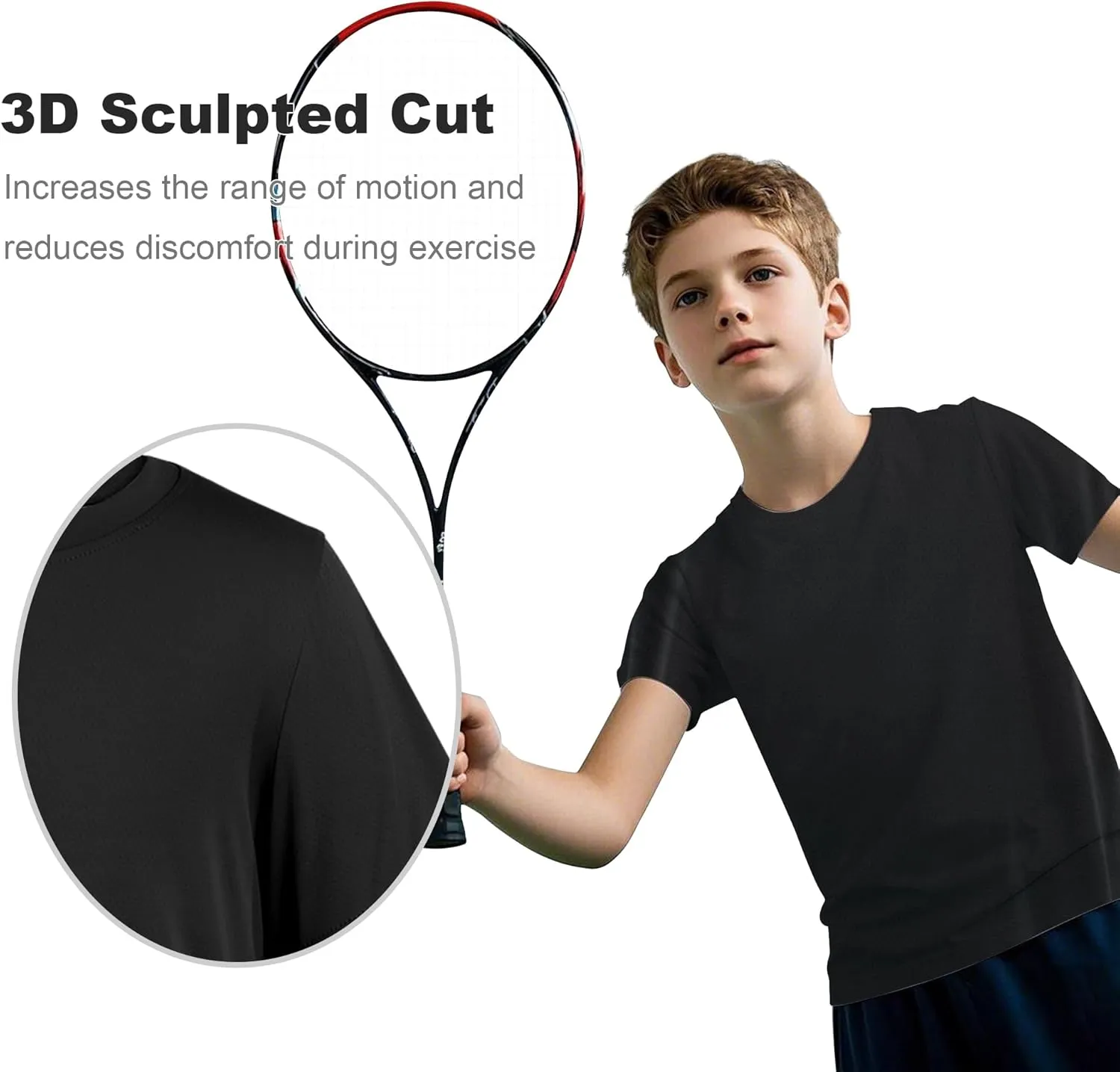 BIG ELEPHANT 4 Pack Boys Athletic Short T-Shirts, UPF 50  Sun Protection Rash Guard Shirts |Quick-Dry,Moisture-Wicking