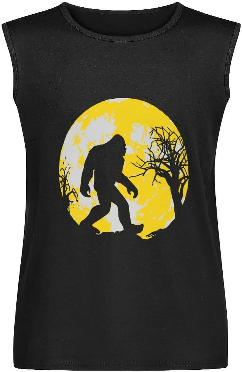 Bigfoot Sasquatch Full Moon Men's Sleeveless Shirts Muscle Tank Top Gym Workout T Shirt