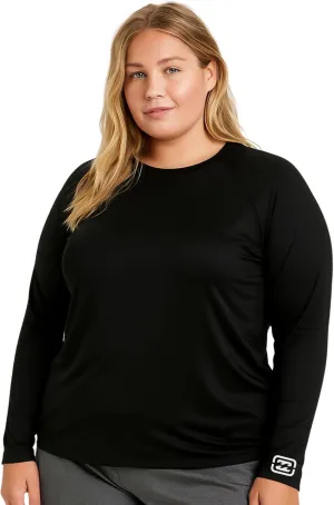 Billabong Plus Size Rash Guard for Women, UPF 50  Long & Short Sleeve Swim Shirt