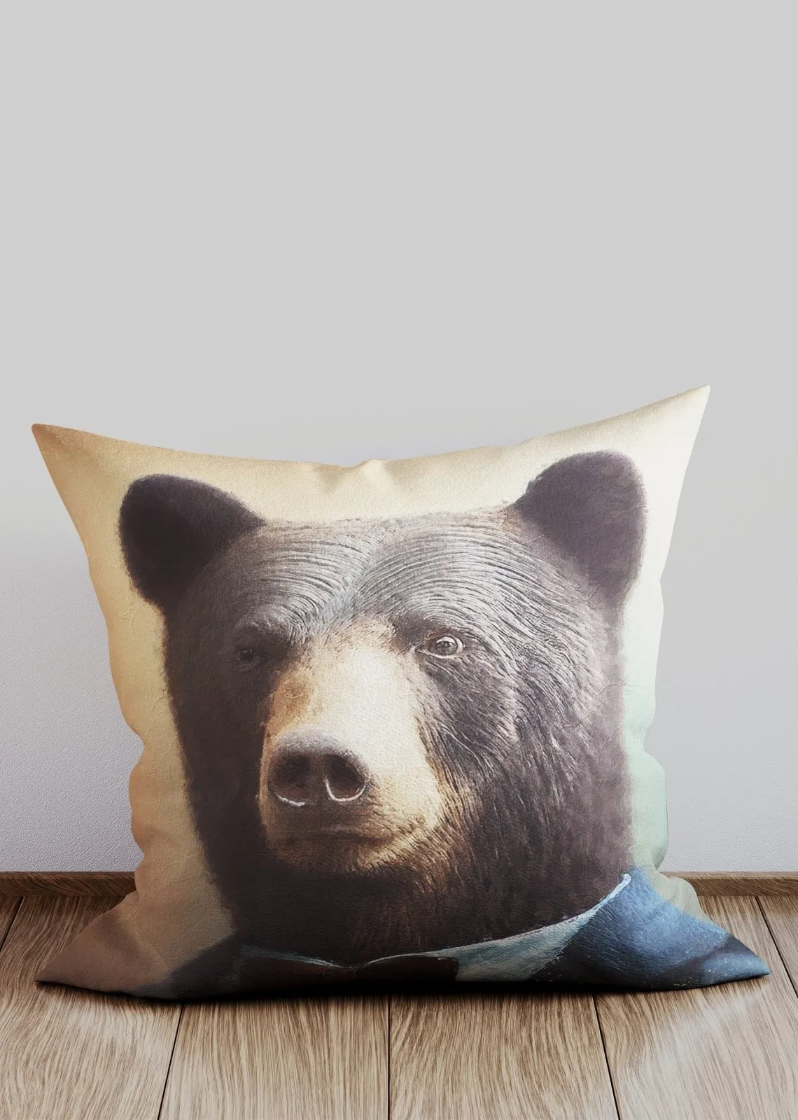 Black Bear Animal Portrait Cushion