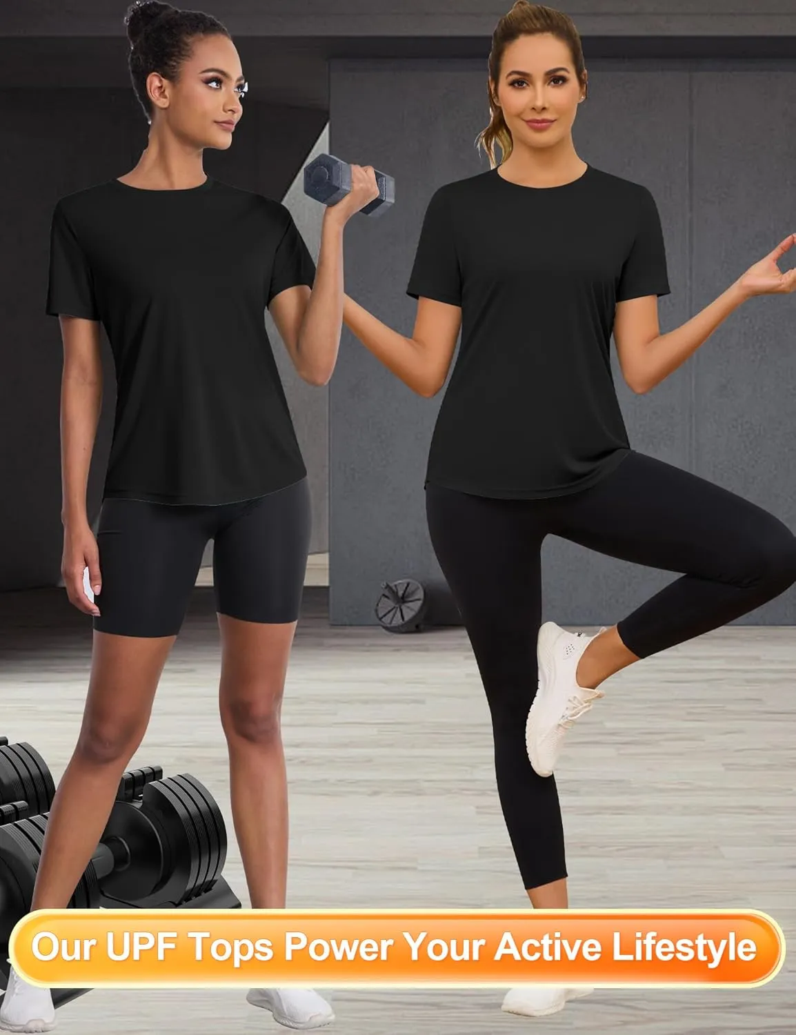 Blingfit Workout Tops for Women Short Sleeve Yoga Shirts Sports Gym Tshirts Quick Drying Running Top UPF 80  Sun Protection