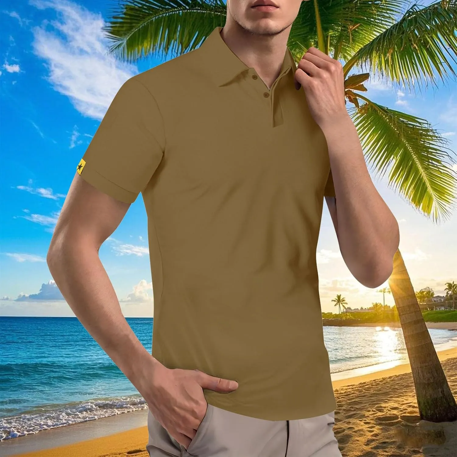 Business Henley Shirts Men Summer Lightweight Golf Tactical Short Sleeve Shirt Casual Moisture Wicking Quick Dry Tops