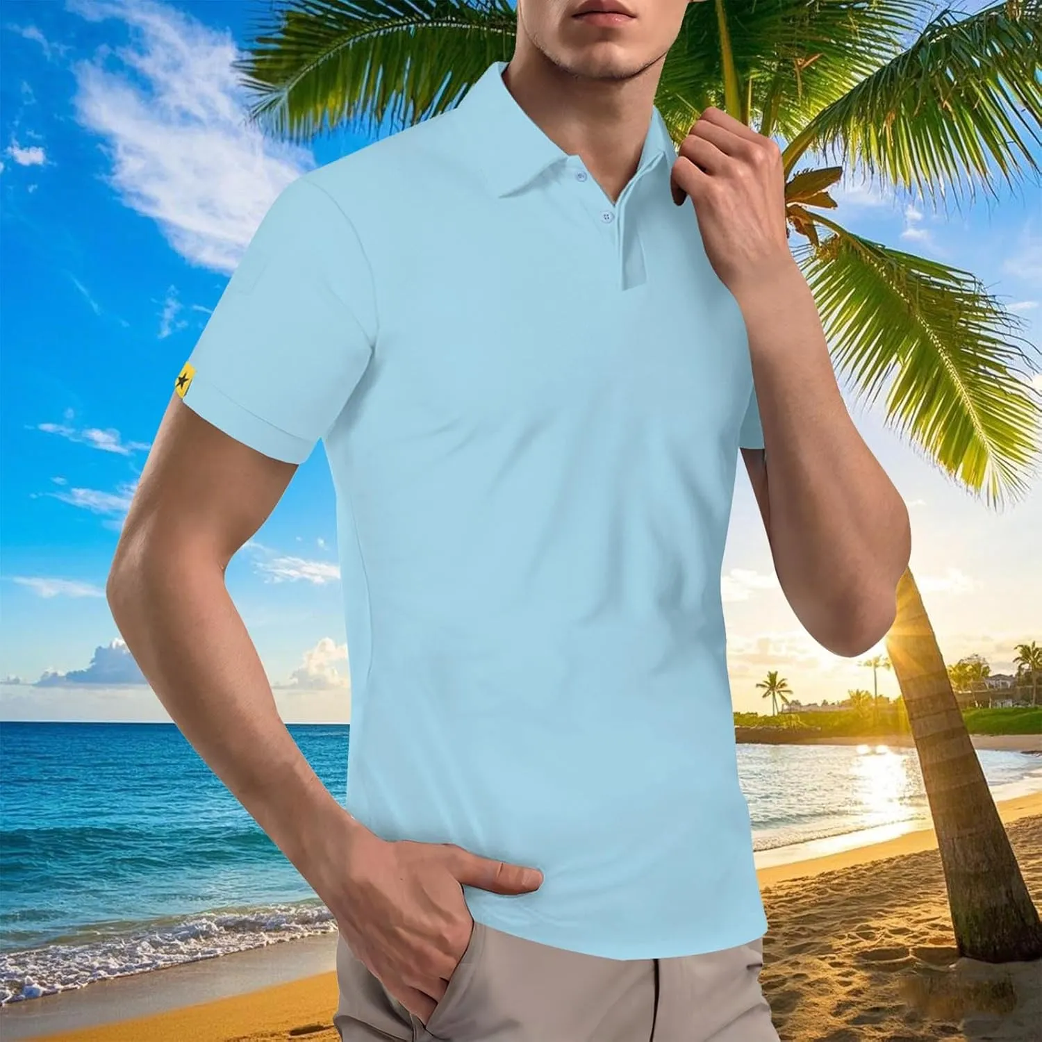Business Henley Shirts Men Summer Lightweight Golf Tactical Short Sleeve Shirt Casual Moisture Wicking Quick Dry Tops