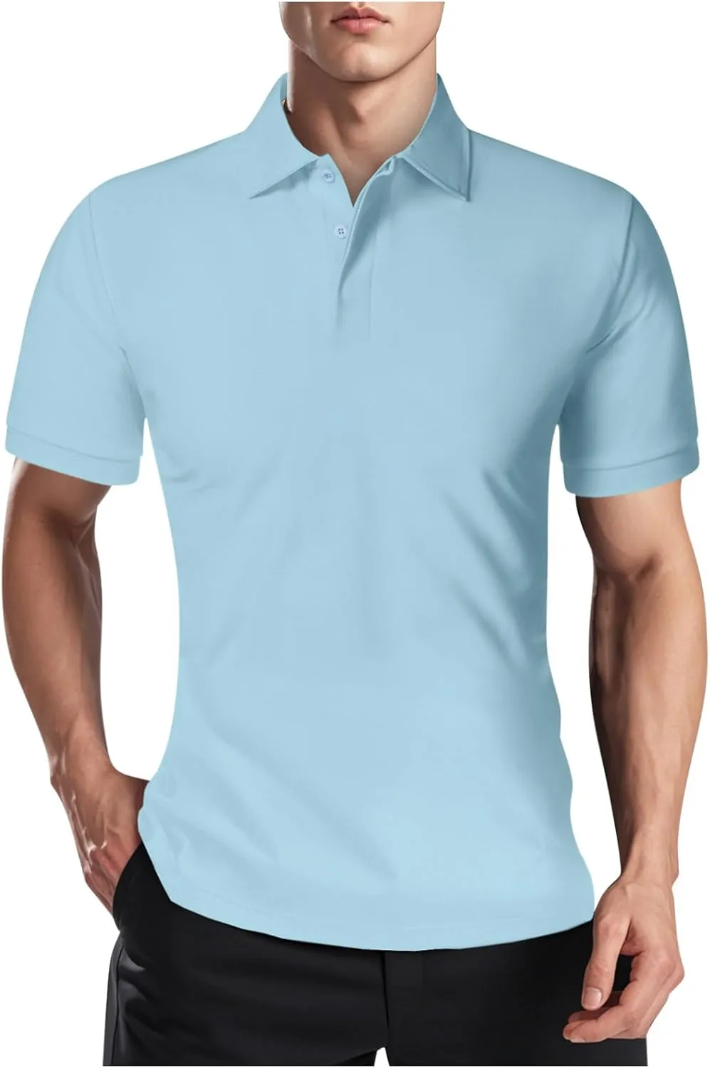 Business Henley Shirts Men Summer Lightweight Golf Tactical Short Sleeve Shirt Casual Moisture Wicking Quick Dry Tops