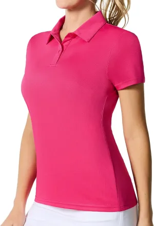 Casei Womens Polo Shirts Golf Shirts Quick Dry Moisture Wicking Black and White Polo Shirt