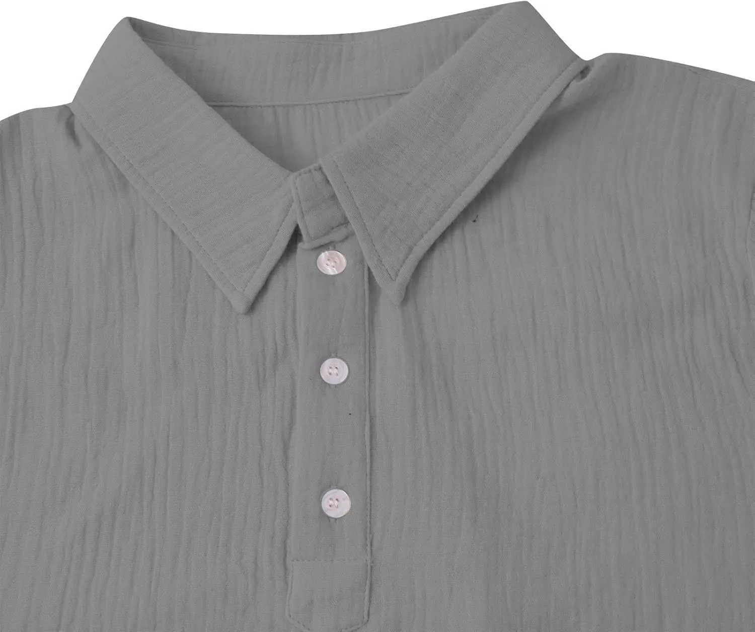 Casual Polo Shirts for Men Classic Pleated Textured Tops Summer Moisture Wicking Quick Dry Shirts Button Lapel Tops
