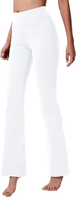 ChinFun Bootcut Wide Leg Yoga Pants with Pockets for Women Bootleg High Waist Workout Tummy Control Flare Work Pants
