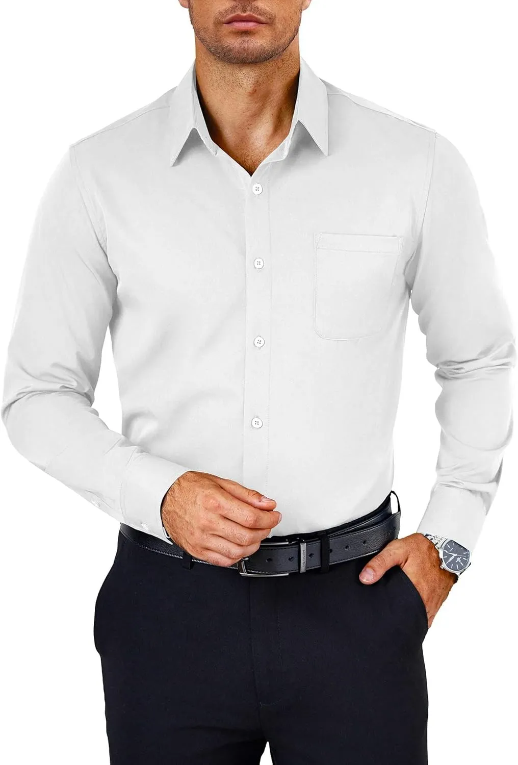 COOFANDY Mens Dress Shirts Wrinkle Free Long Sleeve Button Down Shirts Formal Business Shirt