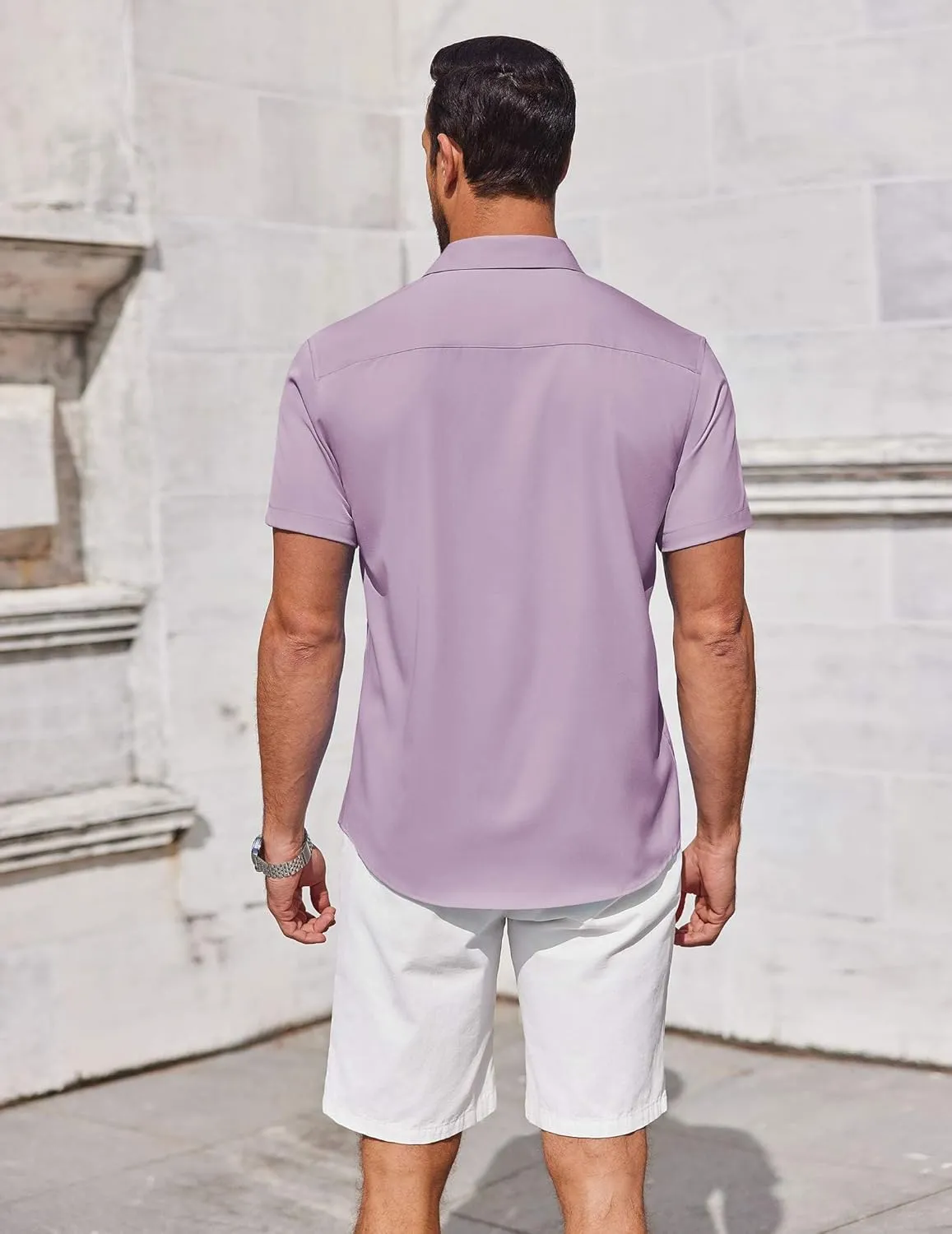COOFANDY Men's Short Sleeve Button Down Shirts Summer Untucked Casual Dress Shirts with Pocket