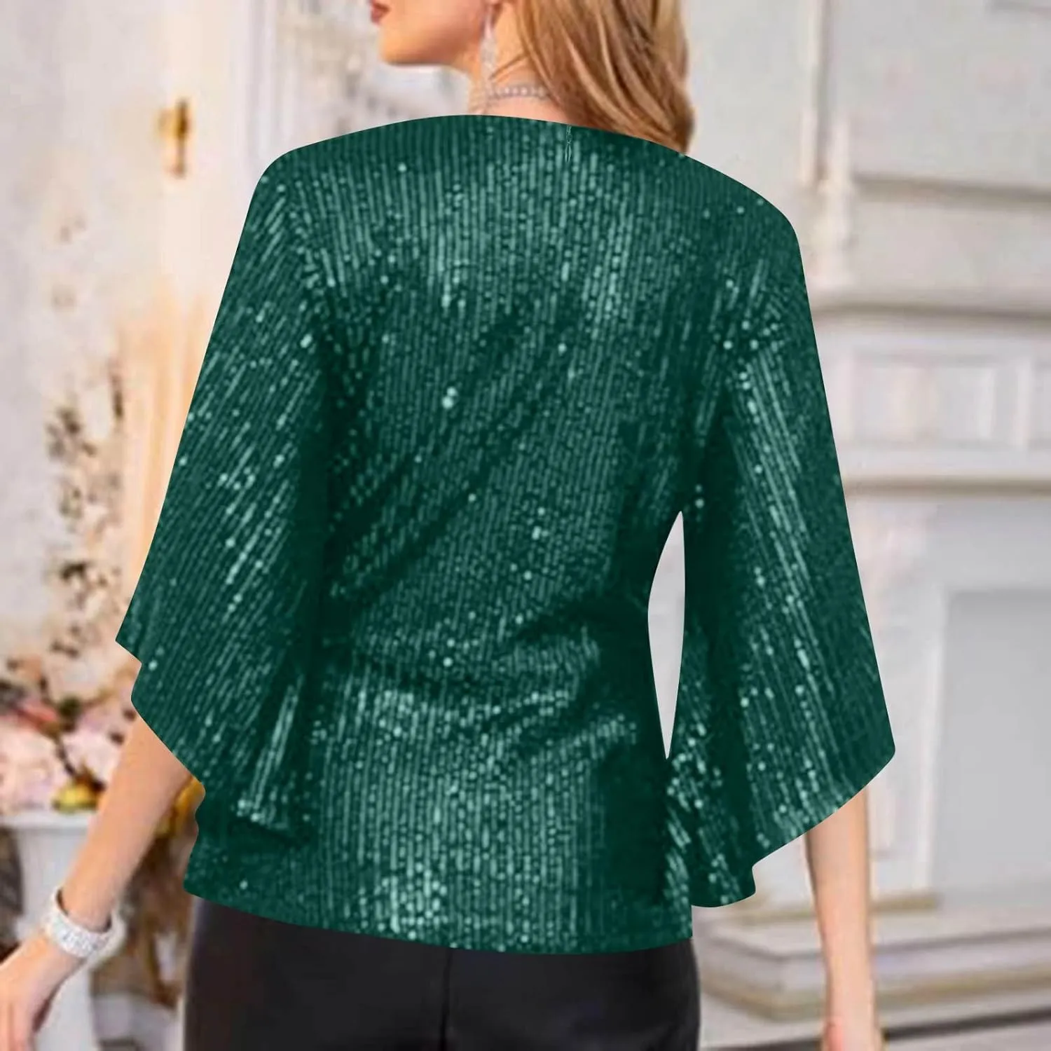 COTECRAM Womens Sequin Tops Summer Fashion Scoop Neck Sparkle Shimmer Short Sleeve/Sleeveless Tanks Tops for Party Night
