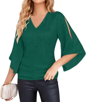 COTECRAM Womens Sequin Tops Summer Fashion Scoop Neck Sparkle Shimmer Short Sleeve/Sleeveless Tanks Tops for Party Night