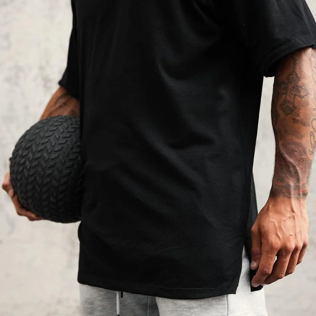 Cotton Gym Shirts Oversized Athletic Loose Workout t Shirts Short Sleeve for Men T68N