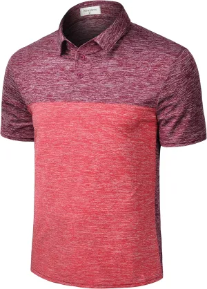 Derminpro Men's Lightweight Golf Polo Shirts Short/Long Sleeve Quick Dry Performance T-Shirts