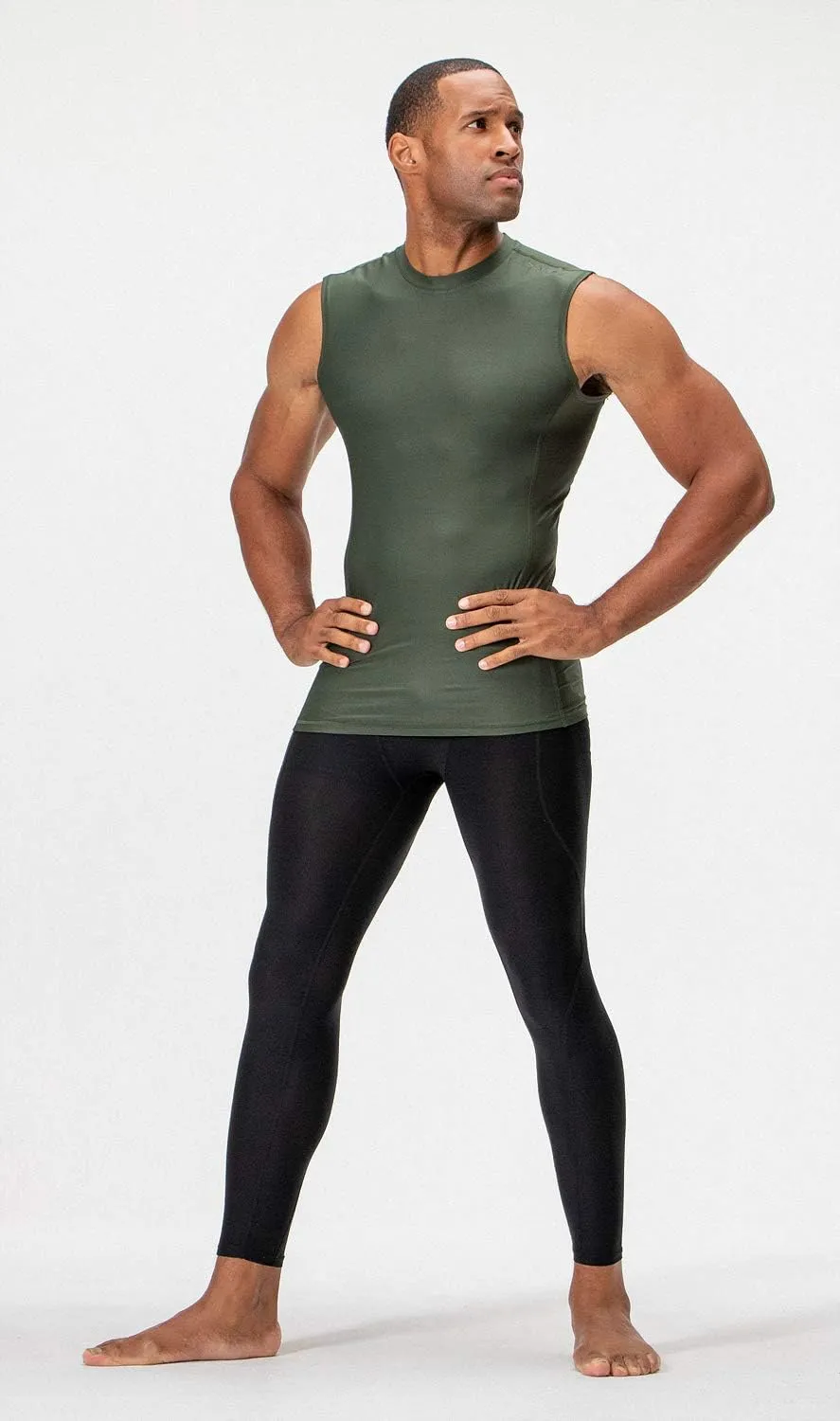 DEVOPS 3 Pack Men's Athletic Compression Shirts Sleeveless
