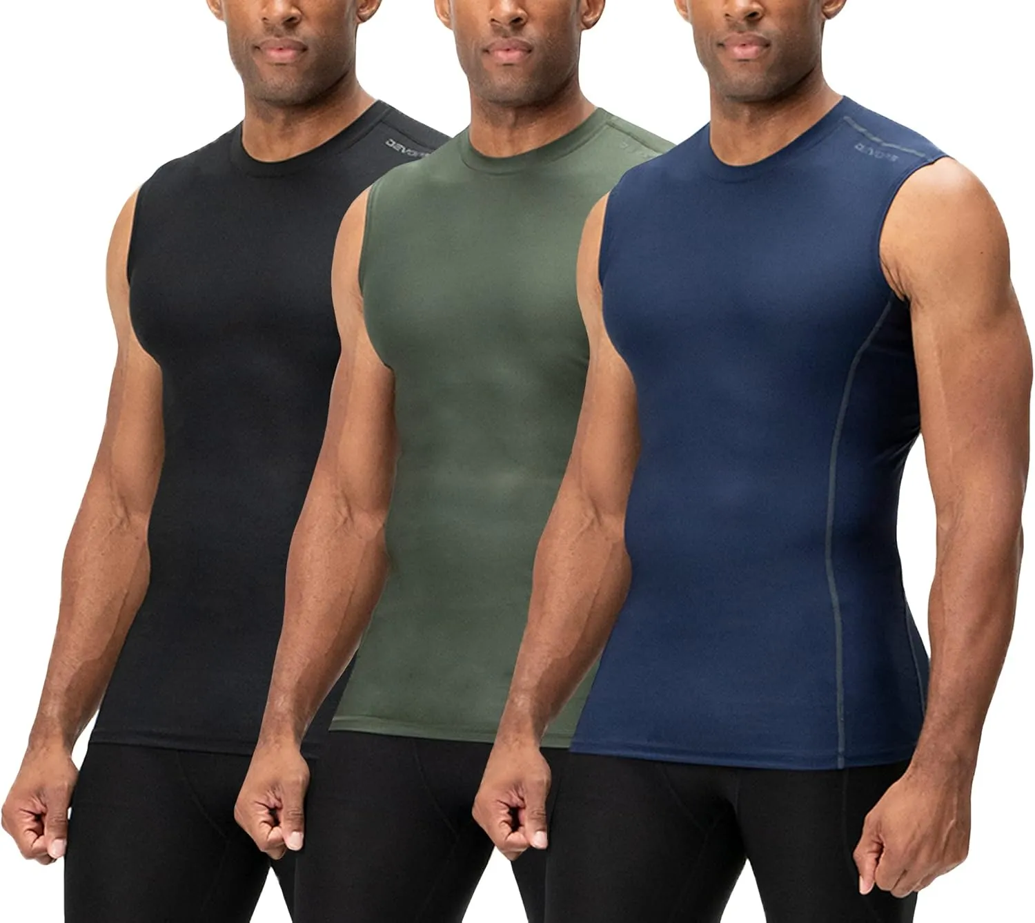 DEVOPS 3 Pack Men's Athletic Compression Shirts Sleeveless