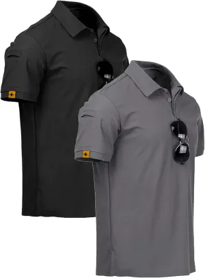 disi Mens Polo Shirts Quick-Dry Cool Short Sleeve Sports Casual Tennis Golf Shirt for Men