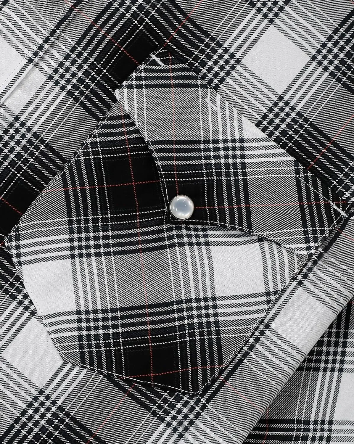 Dubinik50% Viscose derived from Bamboo,50% Polyester Mens Short Sleeve Western Cowboy Pearl Snap Casual Plaid Shirts for Men