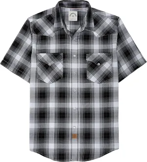 Dubinik50% Viscose derived from Bamboo,50% Polyester Mens Short Sleeve Western Cowboy Pearl Snap Casual Plaid Shirts for Men