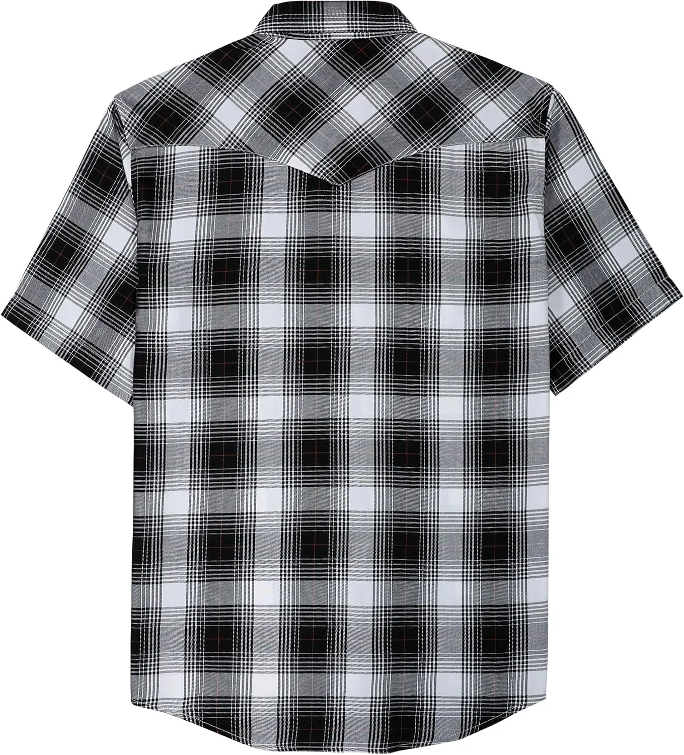 Dubinik50% Viscose derived from Bamboo,50% Polyester Mens Short Sleeve Western Cowboy Pearl Snap Casual Plaid Shirts for Men